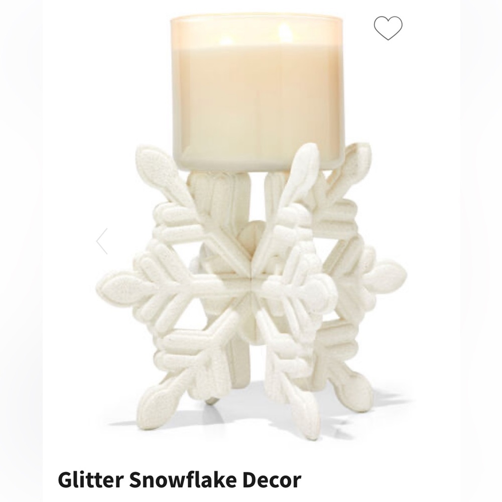 Bath & Body Works BBW 3D Glitter Snowflake Three Wick Candle Holder! ❄️